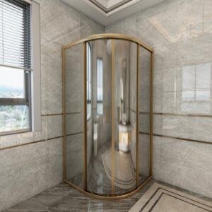 Oval Reflekte Gold Duşakabin